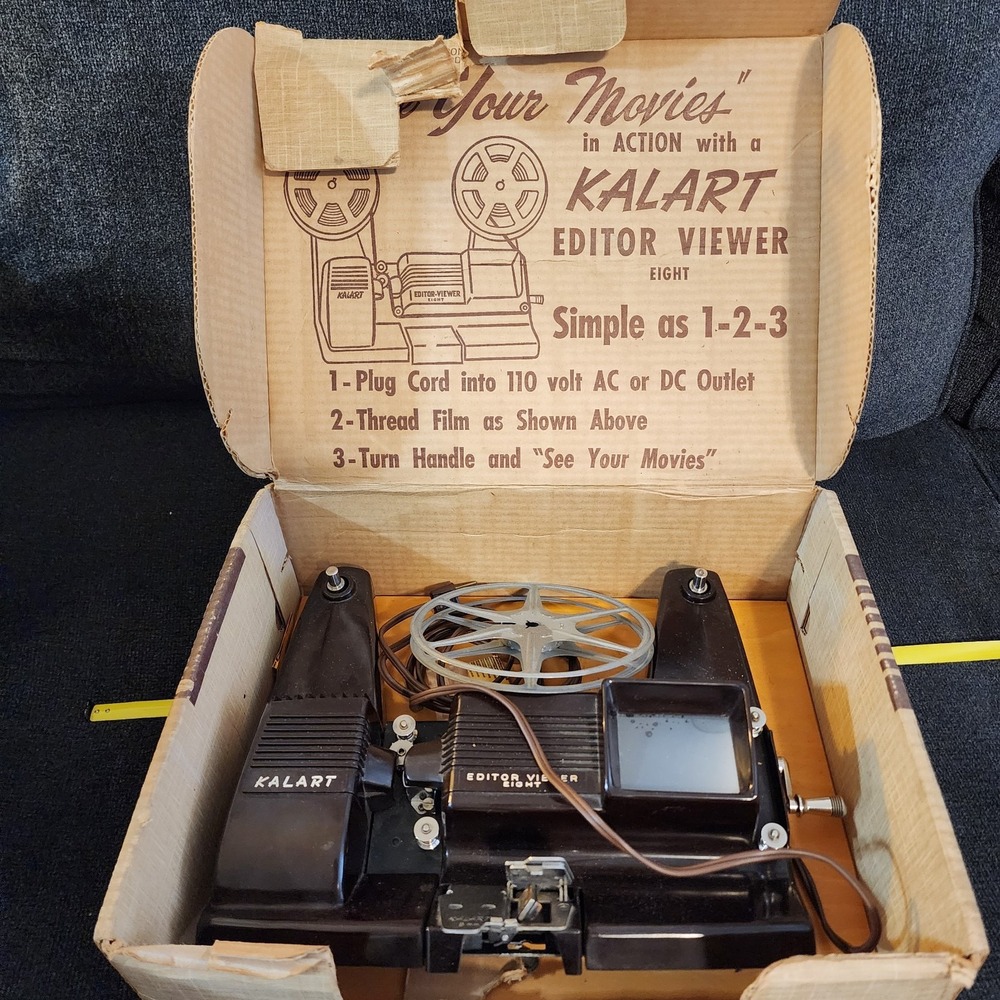 Vintage‎ Kalart 8mm Film Movie Editor Viewer Eight w Original Box 1960's. UNTEST